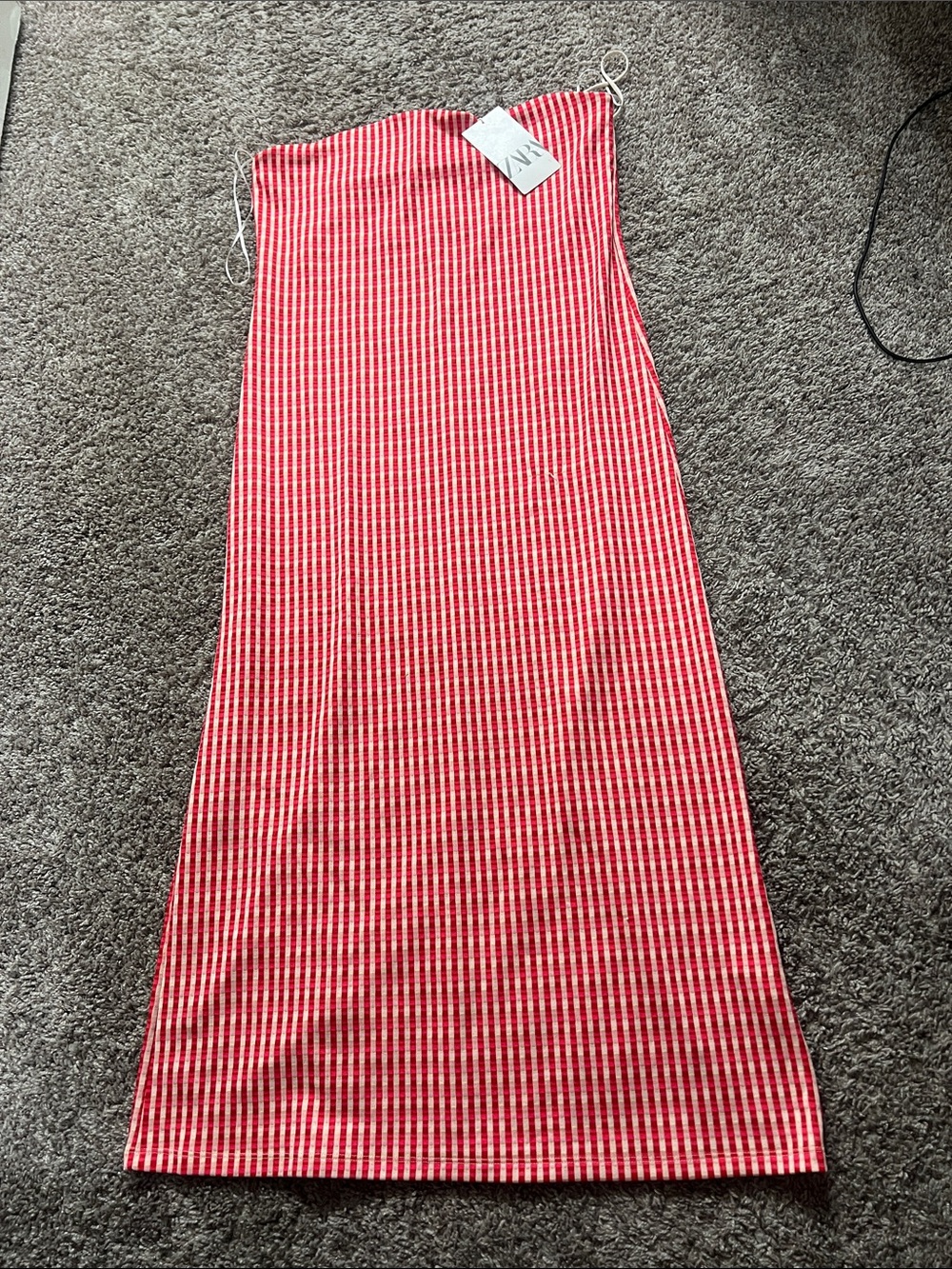 Red Gingham Maxi Dress